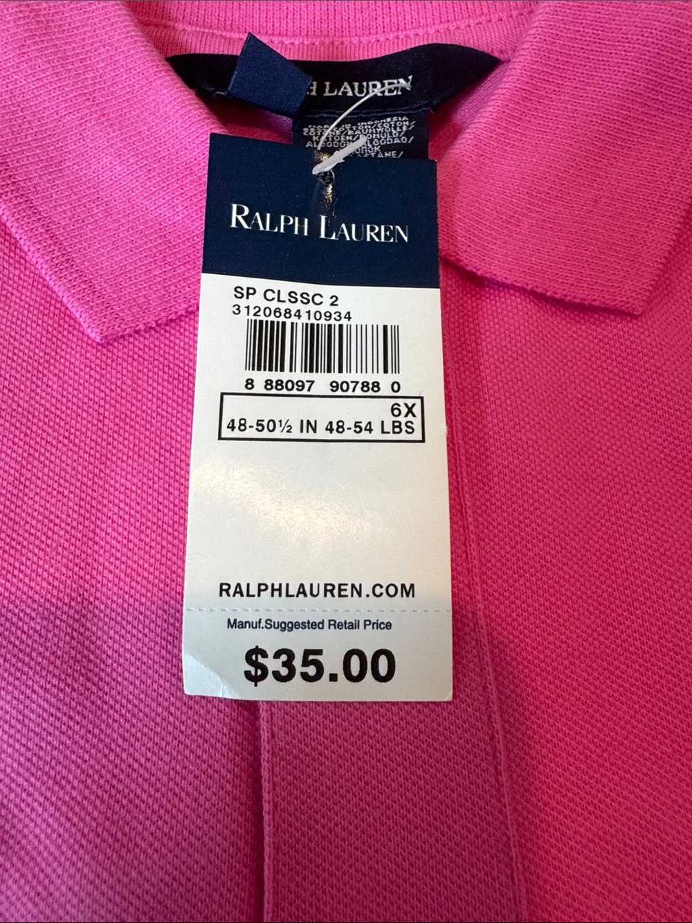 Ralph Lauren Girls' Hot Pink Polo Shirt